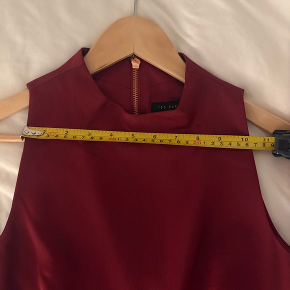 Ted Baker Burgundy/Maroon Sleeveless High/Low Dress - size 6 - Picture 15 of 16